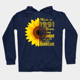 Vintage 1991 sunflower 30th Birthday Awesome Gift Hoodie